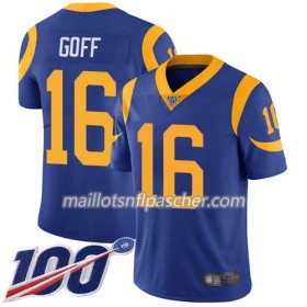 Maillot Los Angeles Rams Jared Goff 16 Nike Royal Bleu Alternate Stitched 100th - Homme